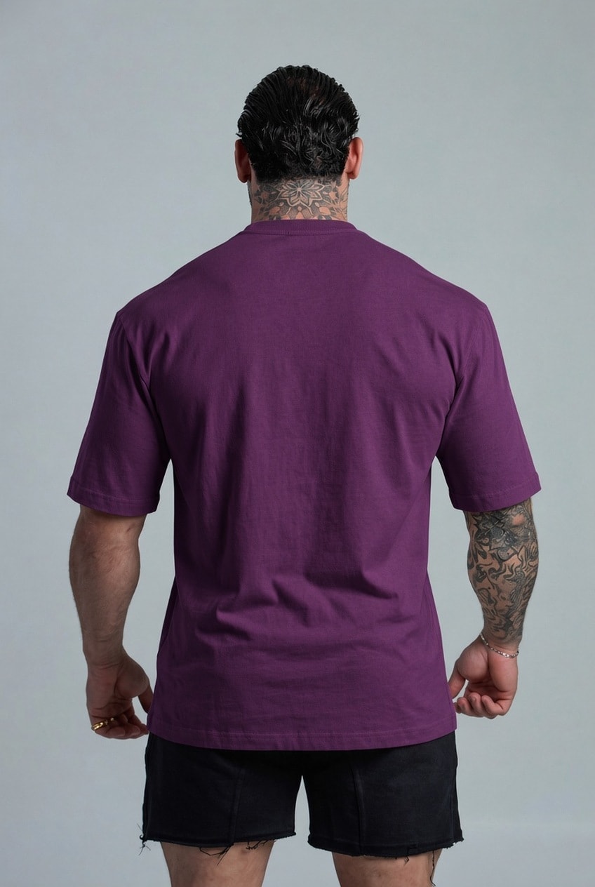 Camiseta Oversized Basic Roxa – foto 2 de 3