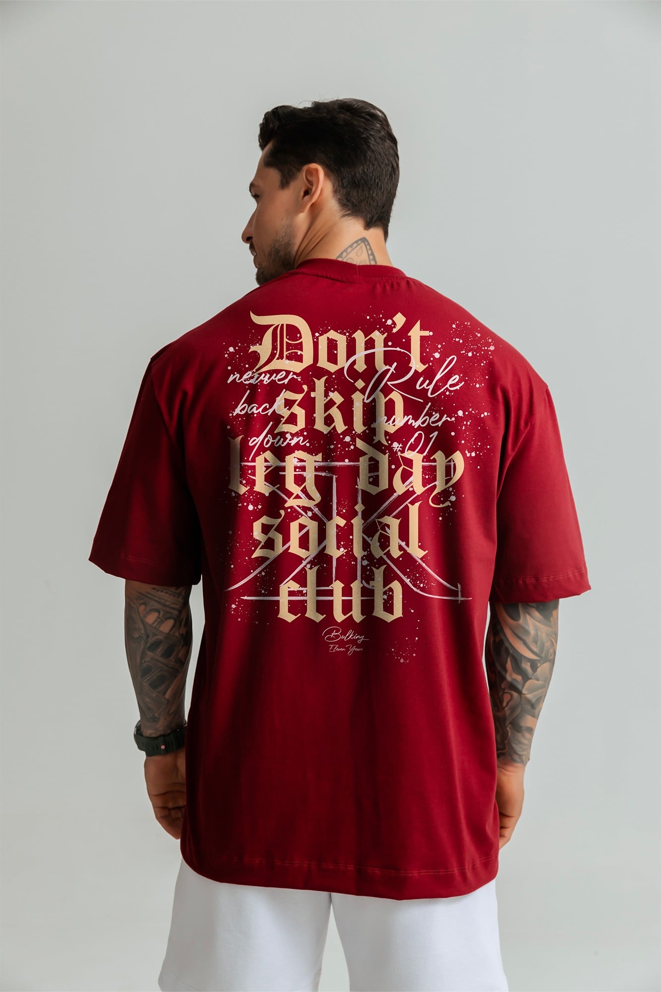 CAMISETA OVERSIZED DONT SKIP BORDÔ