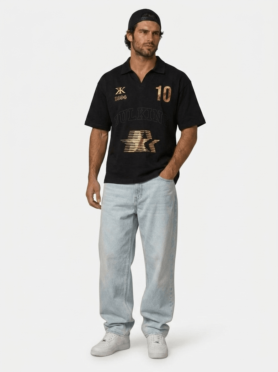 Camisa Polo Oversized BR Stars Preta – foto 4 de 5