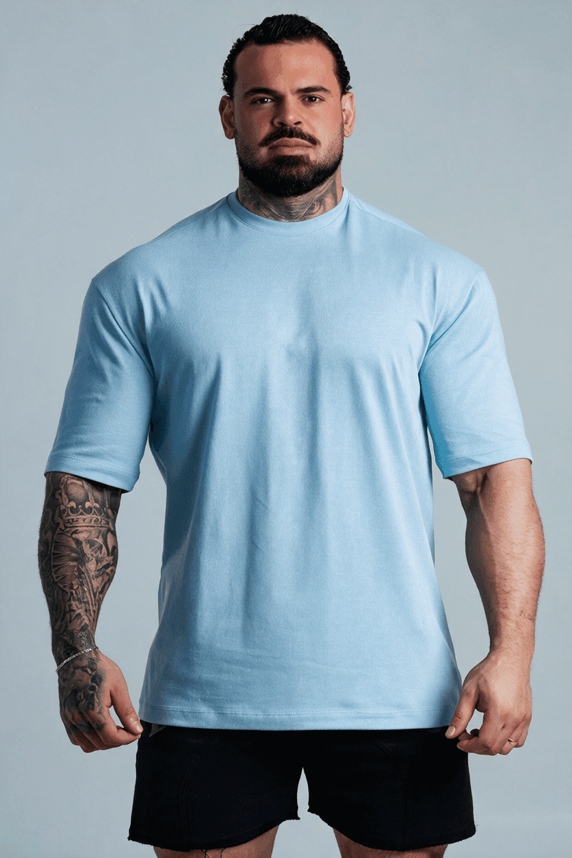 CAMISETA OVERSIZED BASIC AZUL