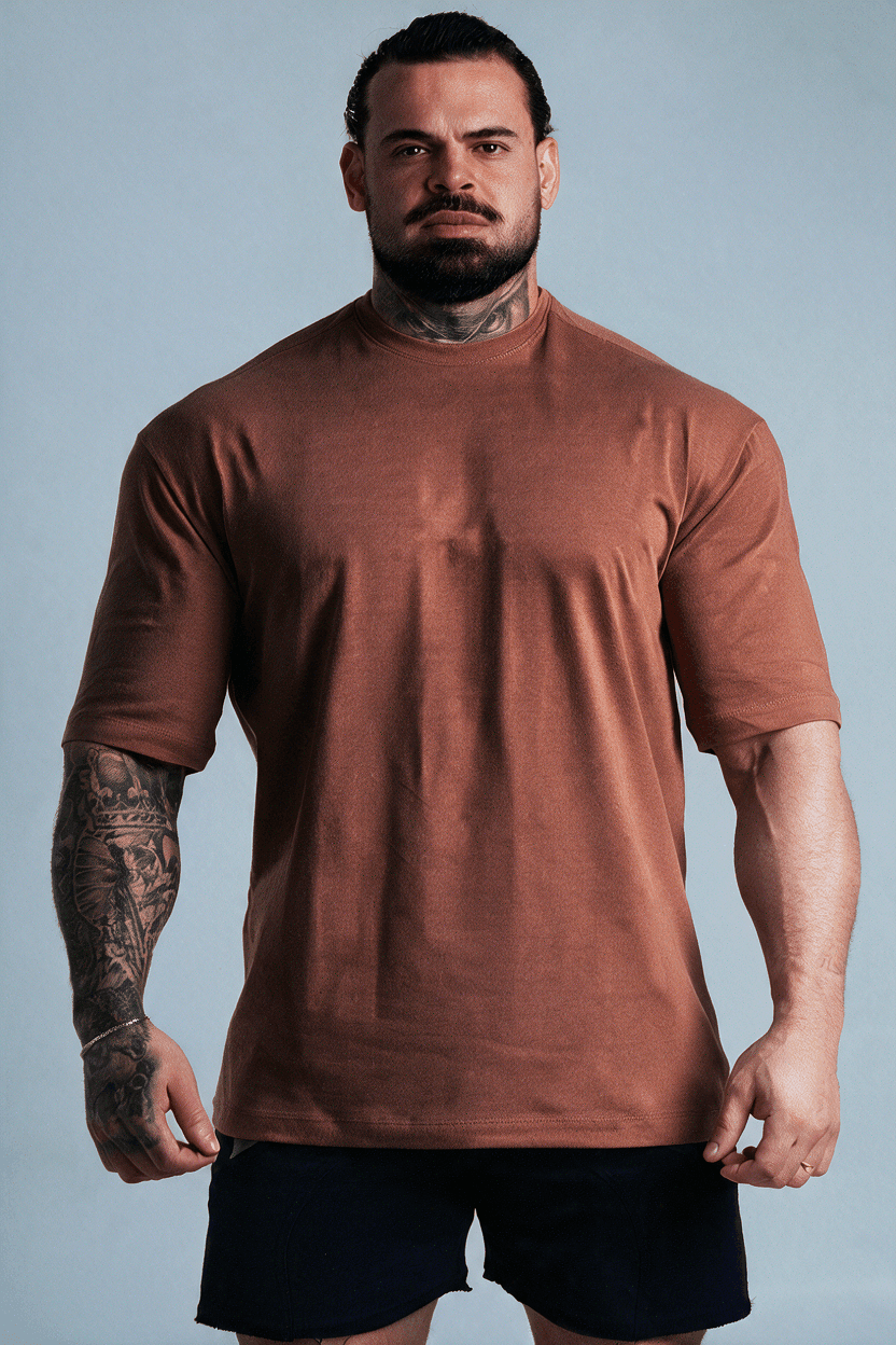 CAMISETA OVERSIZED BASIC MARROM