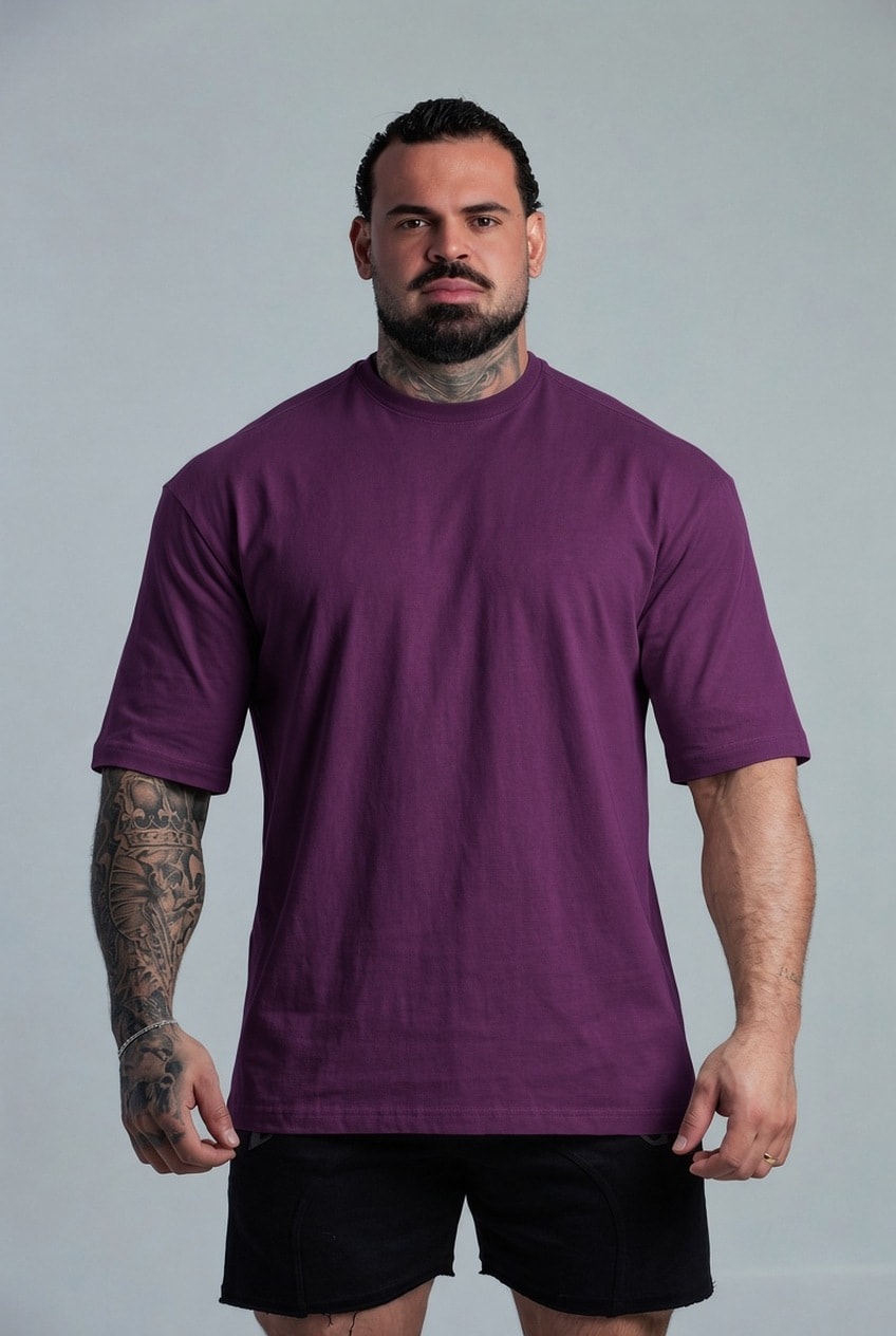 Camiseta Oversized Basic Roxa – foto 3 de 3