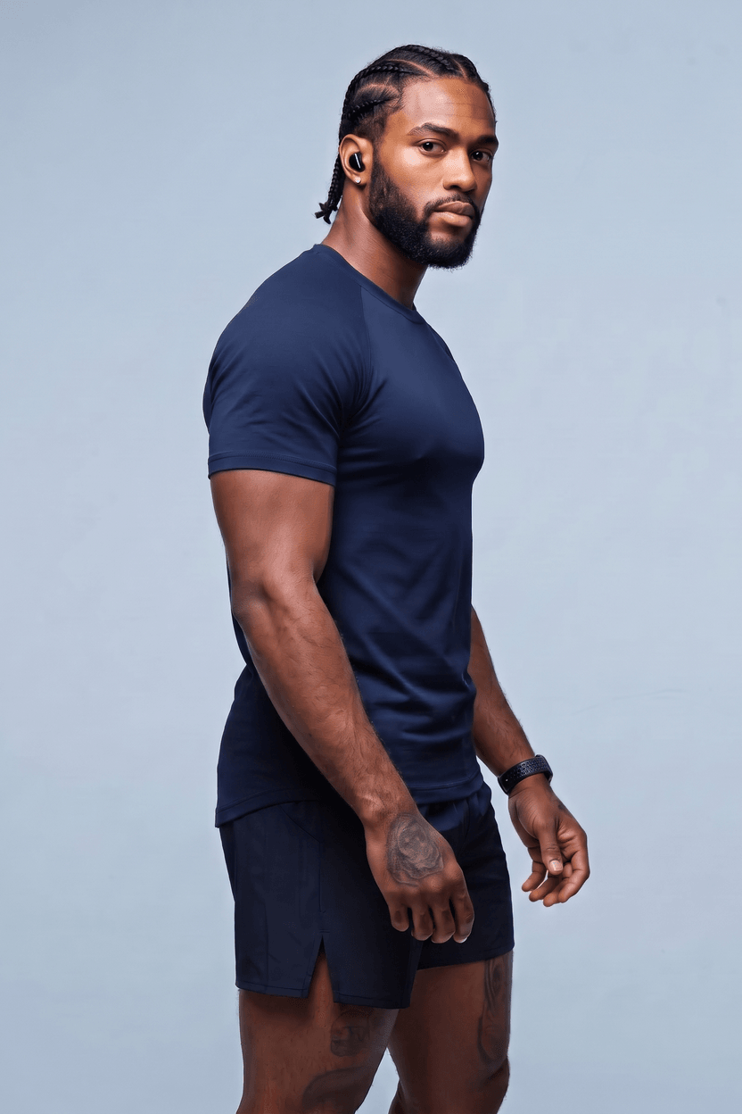 Camiseta Raglan Basic Marinho – foto 2 de 3