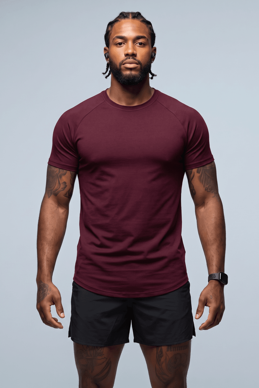 CAMISETA RAGLAN BASIC BORDÔ