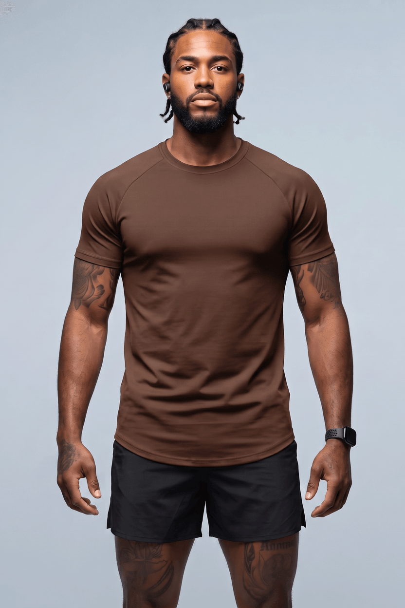 Camiseta Raglan Basic Marrom – foto 1 de 3