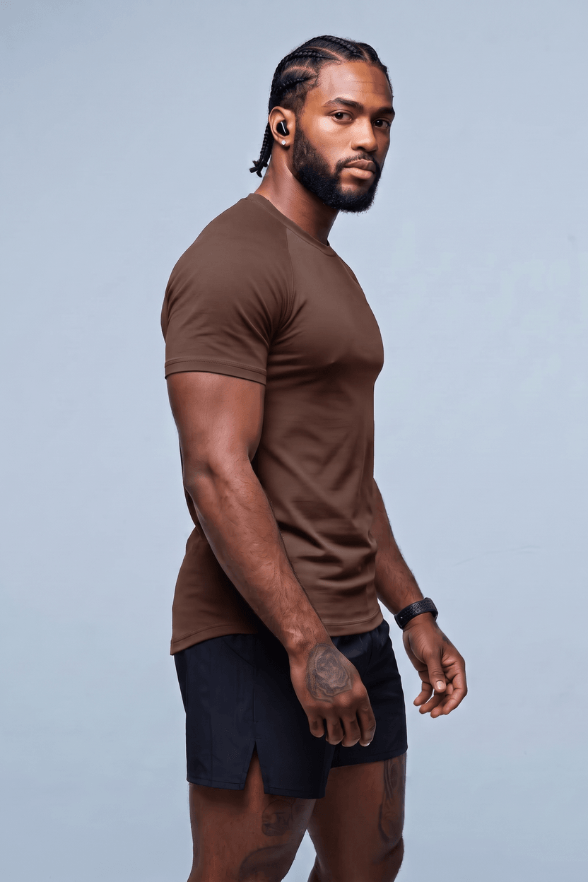 Camiseta Raglan Basic Marrom – foto 2 de 3